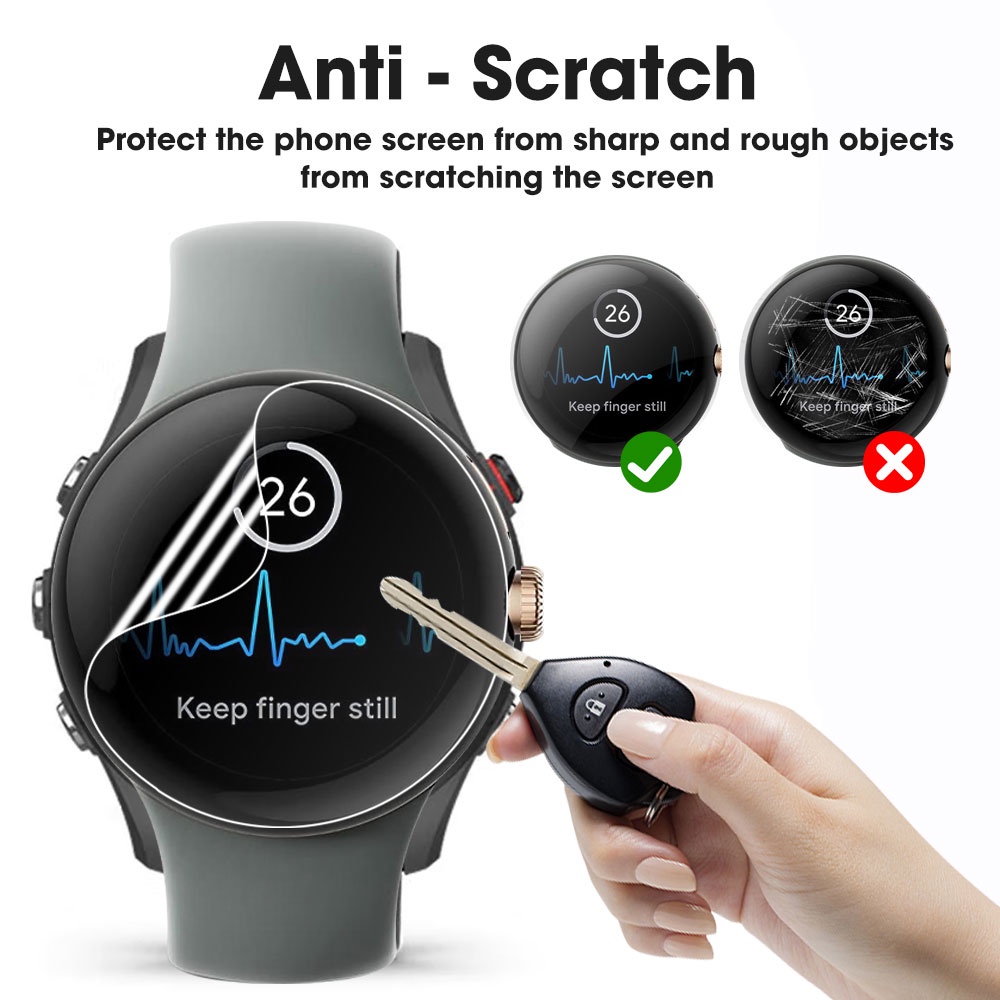 1 Pc Pelindung Layar Hydrogel HD Bening Anti Gores Bahan TPU Untuk Google Pixel Smartwatch