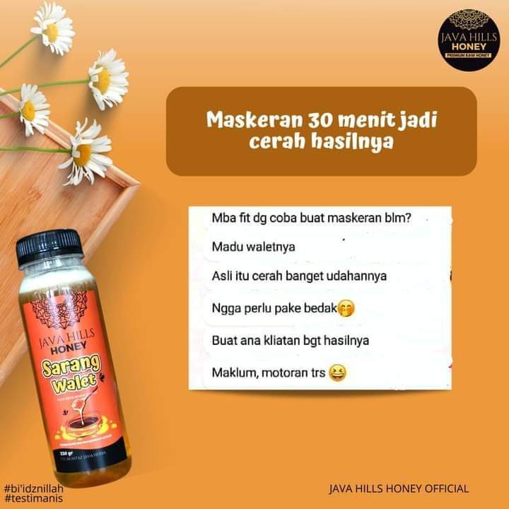 GRATIS SENDOK KAYU / MADU SARANG WALET BY MUMTAZ JAVA HERBA (Java Hills Honey) 330gr / SARANG WALET JAVAHILLS