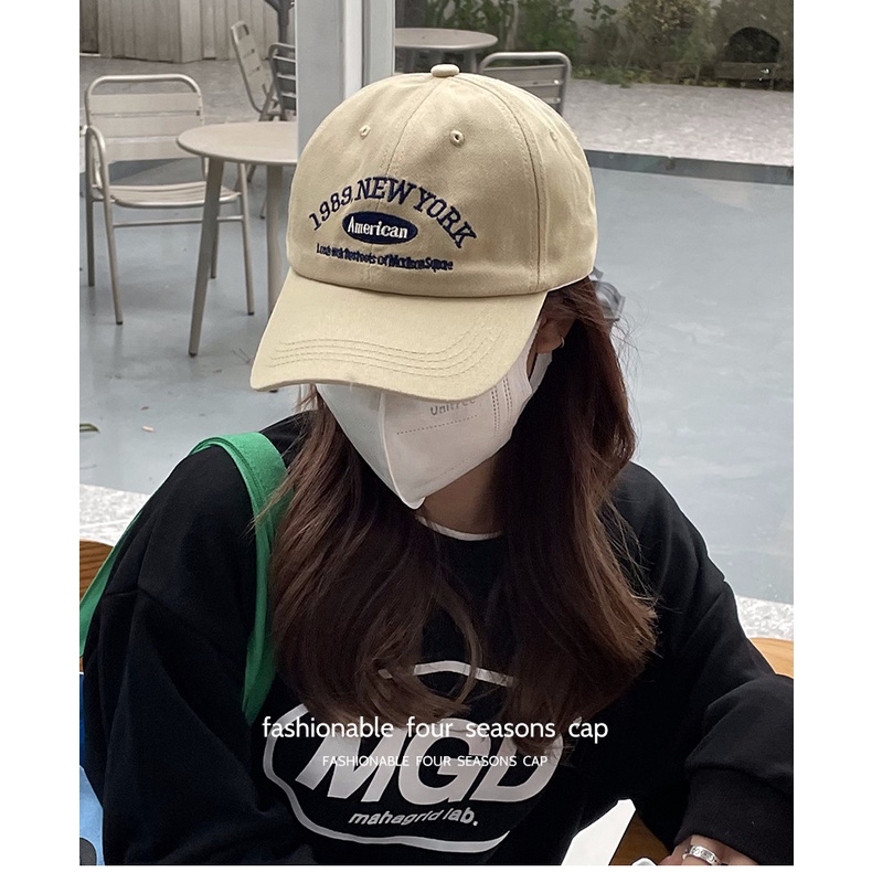 【COD Tangding】Topi Baseball Motif Bordir Alfabet Gaya Retro Korea Untuk Wanita