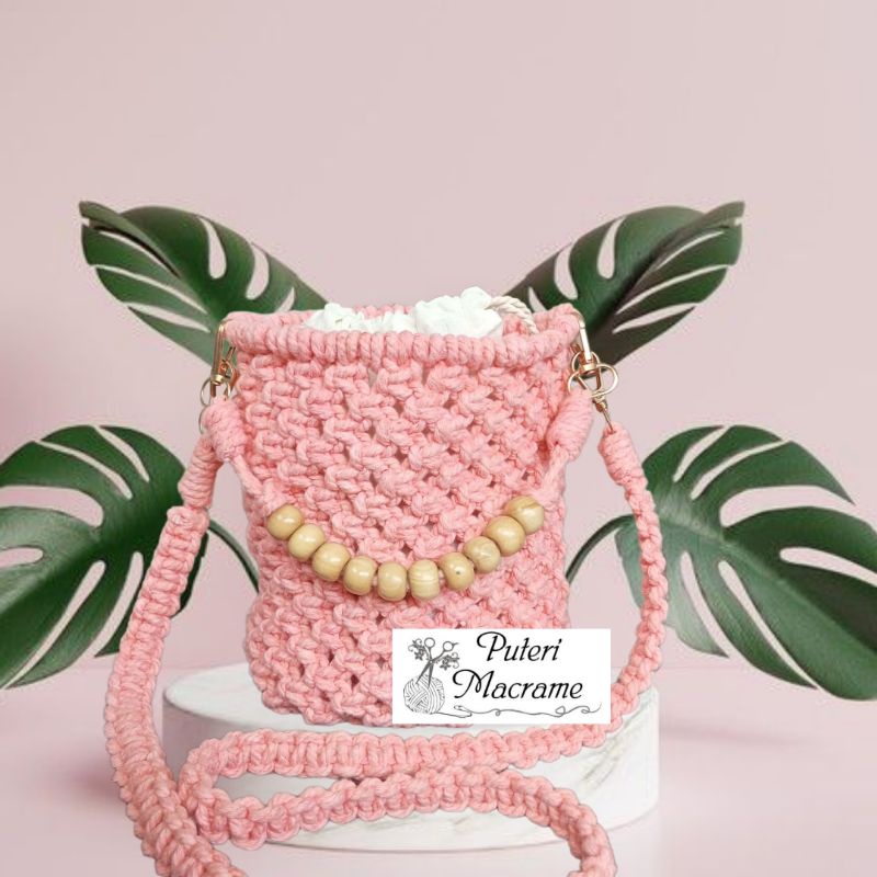 Tas Rajut Macrame Bucket Bag Aesthetic