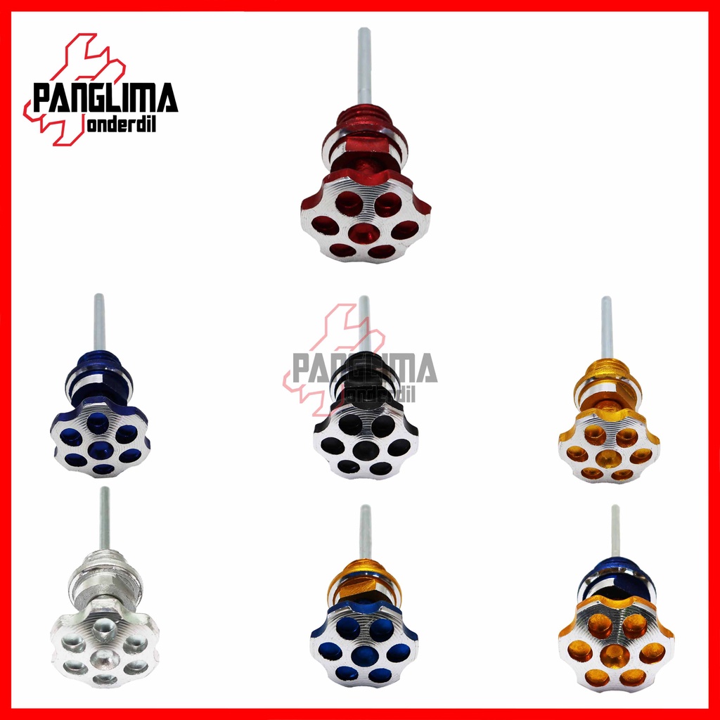 Tutup Jarum Oli Beat FI-F1-Pop-eSP-Street/Vario 110-125-150 Old-New LED/Mio-M3-Z-S-Sporty-Smile/X-Ride/Soul GT 115-New/Fino/Scoopy/Spacy/Supra-X-125-Fit New/Jupiter-MX-Z/Vega CNC Model Jamur Flower Kembang Motor Universal Warna Bebek-Matic-Sport