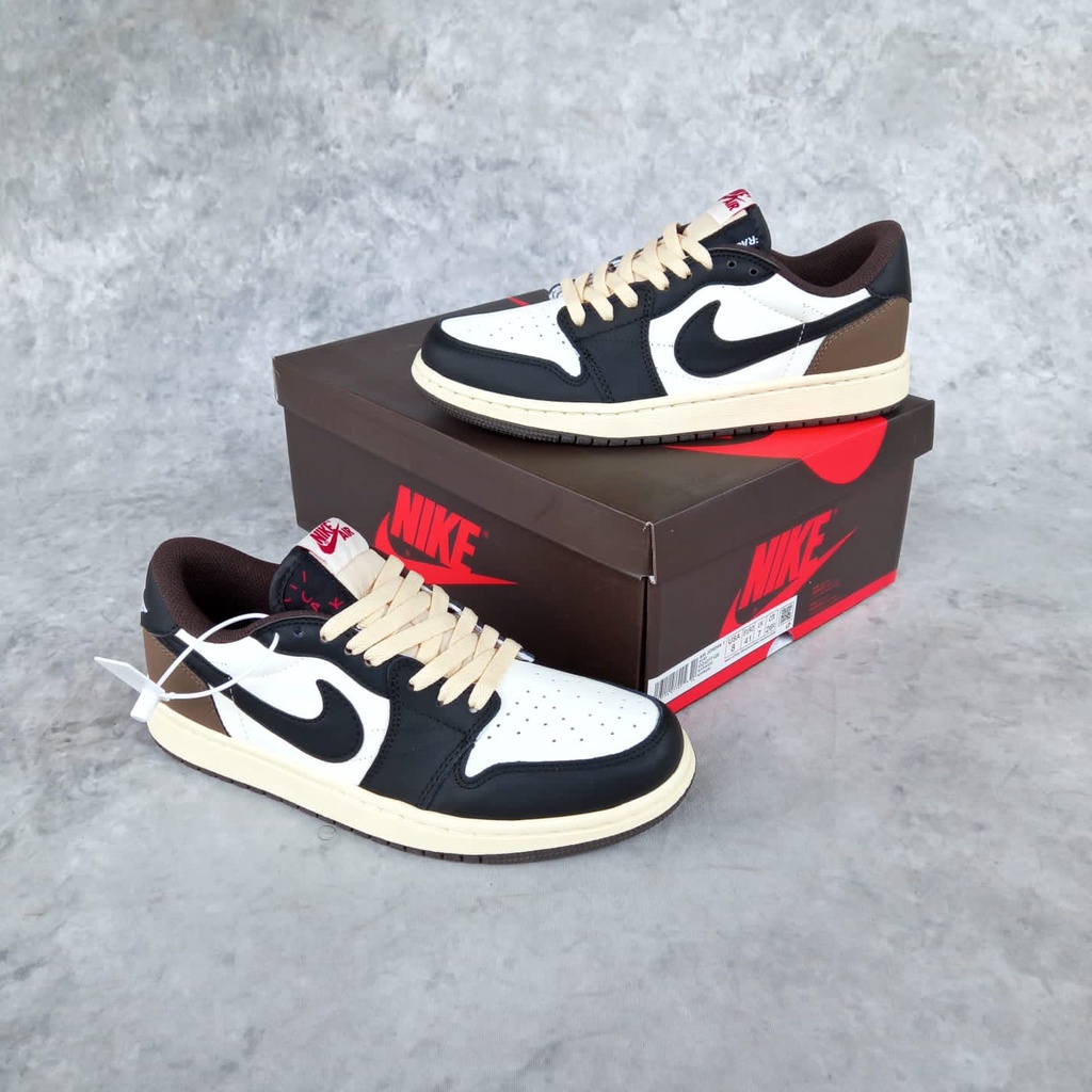 SEPATU NIKE AIR JORDAN 1 LOW TRAVIS SCOTT DARK MOCHA