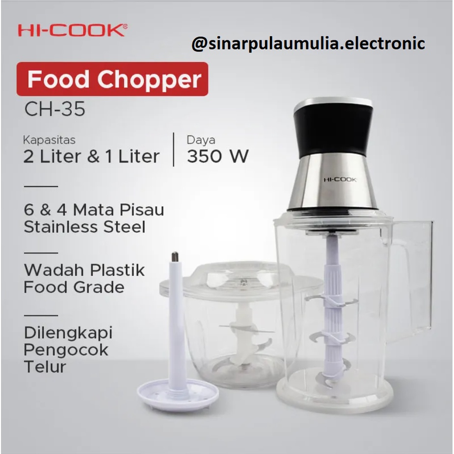 Hi-Cook Food Chopper 2 Liter 6 Mata Pisau - CH-35 / CH 35 / CH35