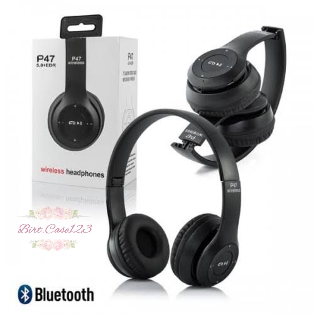 HEADPHONE BLUETOOTH P47 Headset Bando Gaming Lipat Wireless Audio Stereo Super Bass 5.0 EDR Travel BC6706