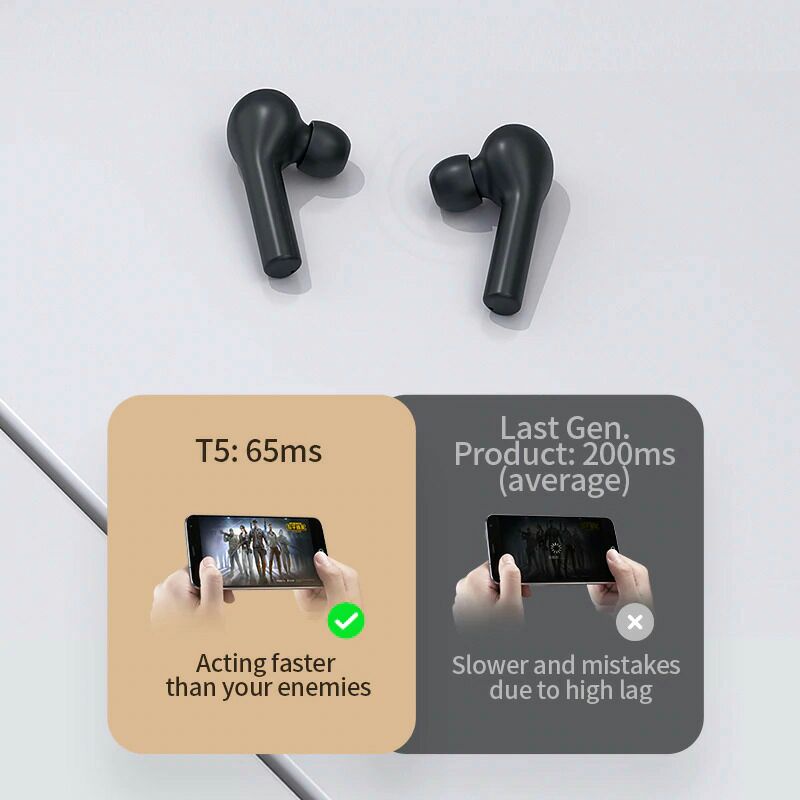 QCY T5 TWS Bluetooth 5.0 Earphone With Charging Case Black