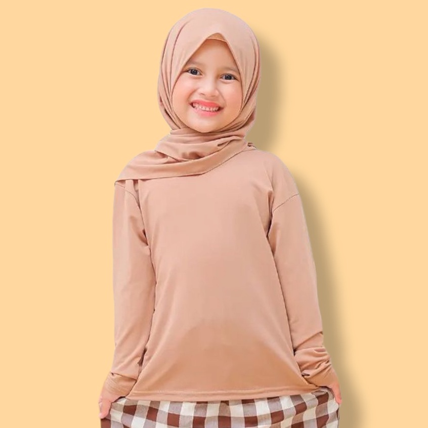 Manset Anak Perempuan / Baju Dalaman anak Usia 4-15 Tahun Manset Lengan Panjang Polos