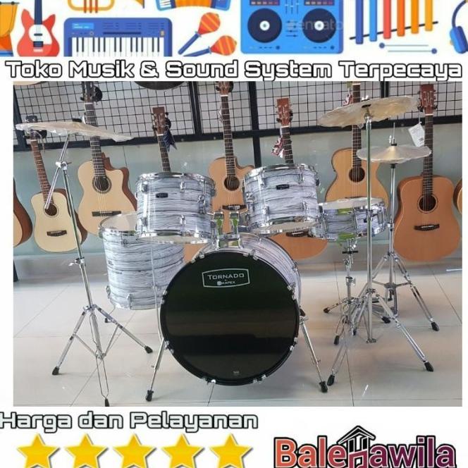 Drum Akustik Mapex Tornando + Cymbal Drum Manual Drum Tornado Original