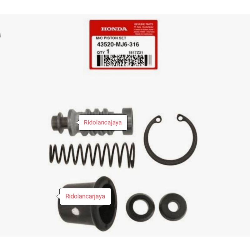 MASTER REM BELAKANG M/C PISTON SET SUPRA 125 43520-MJ6-316 ORIGINAL HONDA AHM