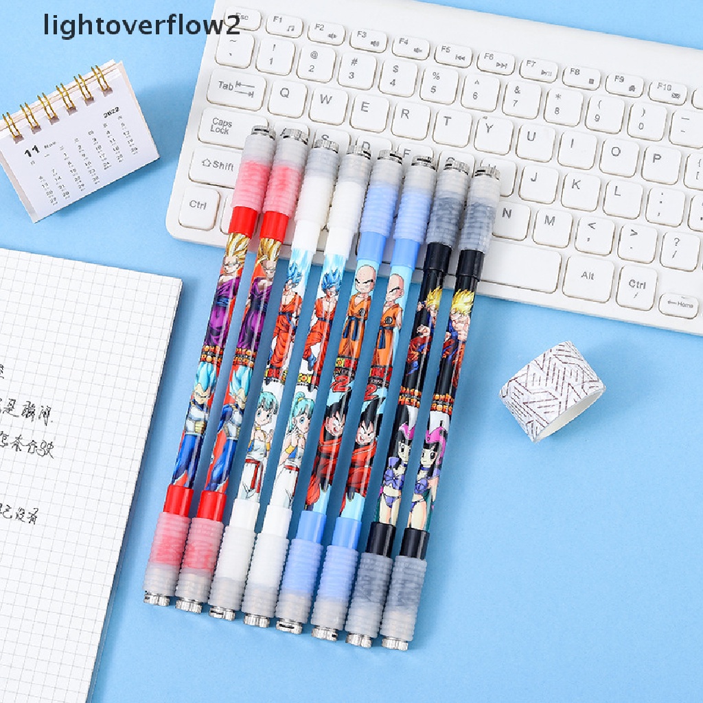 (lightoverflow2) 1pc Bolpen Gel Dengan Lampu LED Warna-Warni Untuk Pelajar