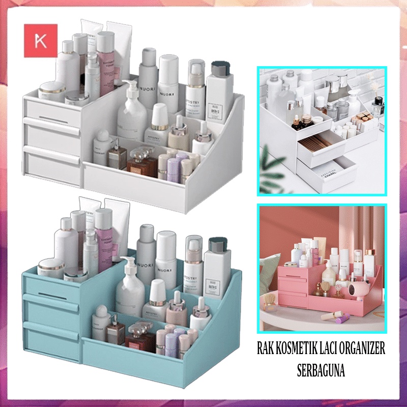 ANG RAK KOSMETIK LACI / Cosmetic Storage Drawer / Kotak Penyimpanan Makeup Organizer / Rak Kosmetik/Rak meja kantor /Rak meja belajar / Rak meja tamu/Rak ATK