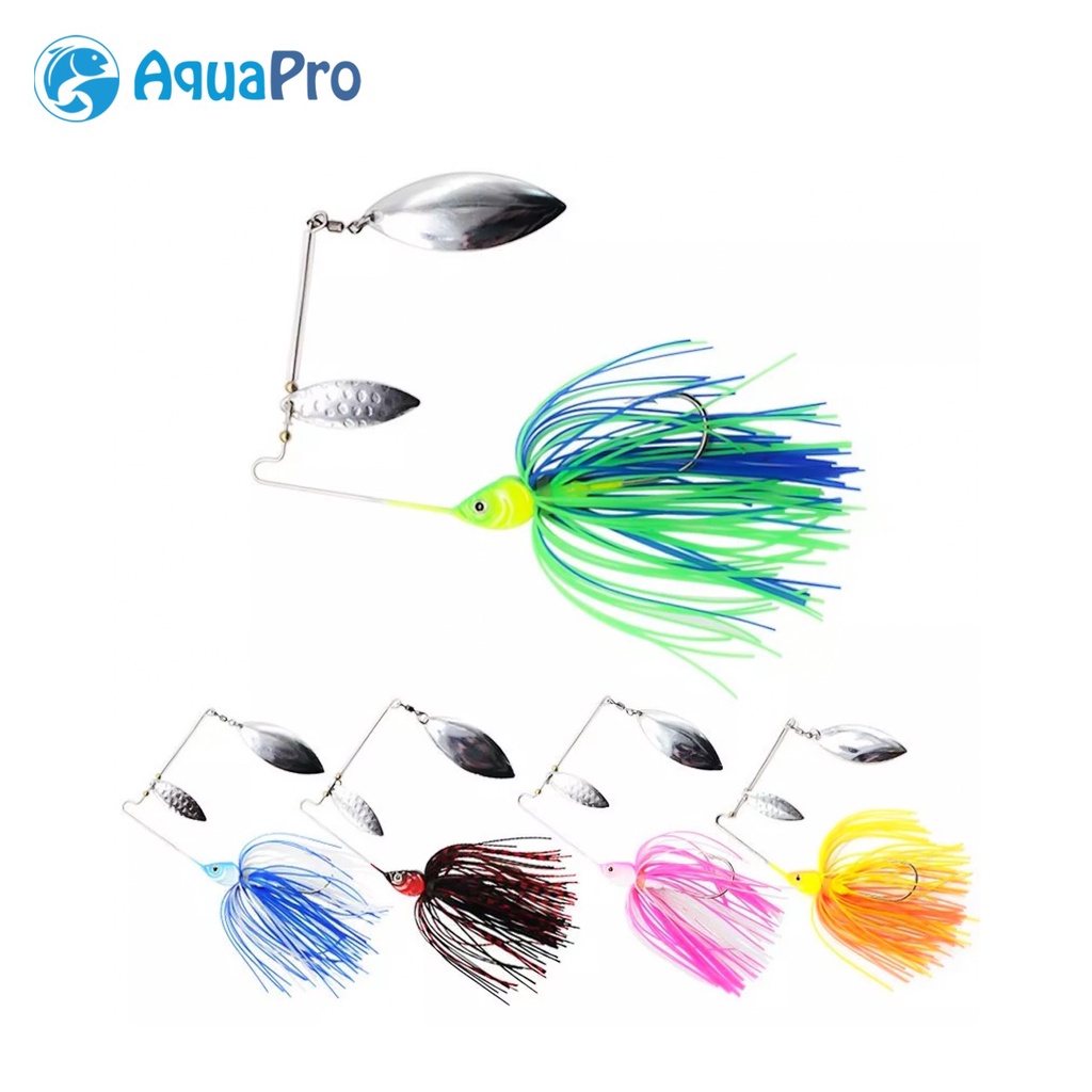 Umpan Casting Spinner Bait Pisau Ganda 17G Umpan Spinner Pisau Willow Ganda untuk Bass Pike Tiger Muskie Metal Jig Umpan Casting Gabus Toman