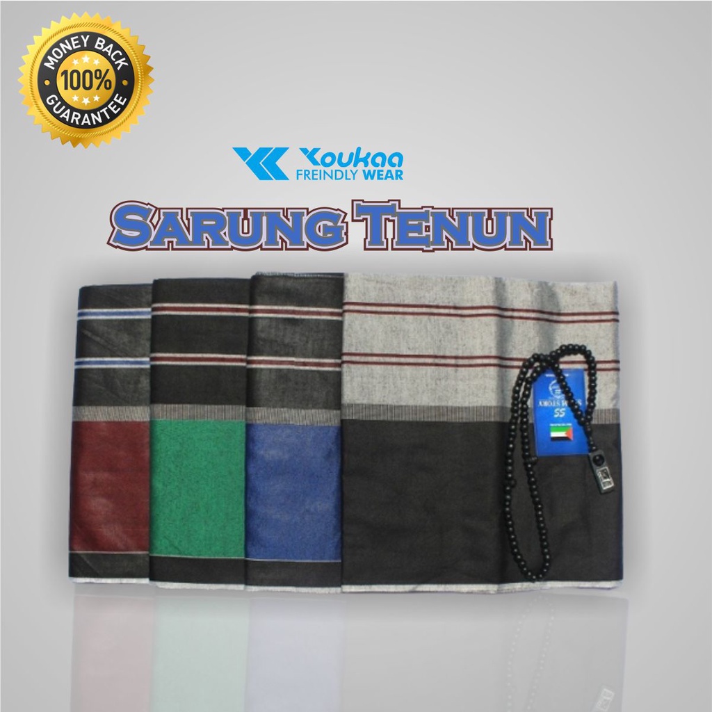 Sarung Sholat Pria Dewasa Motif Tenun Garis Salur Youkaa