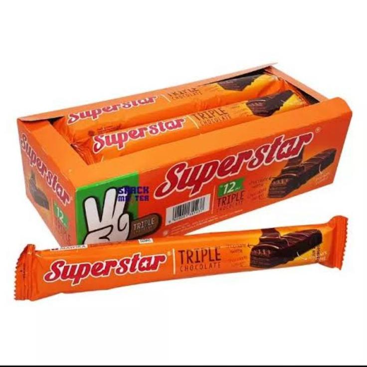 

sles622 Roma Superstar Wafer Triple Chocolate Coklat Box Isi 12Pcs Special 2020