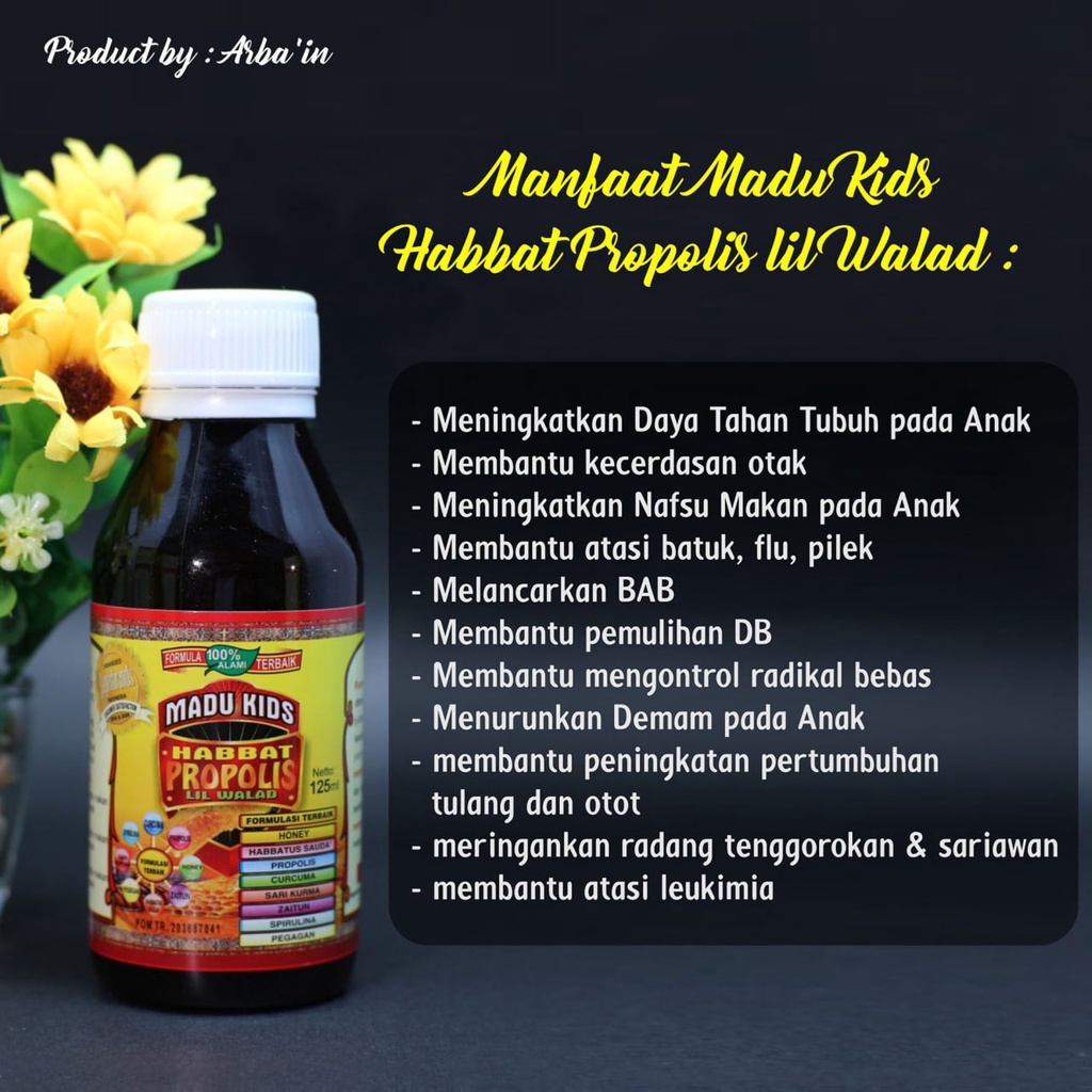 Madu Kids Anak Plus Propolis dan Habbatus Sauda