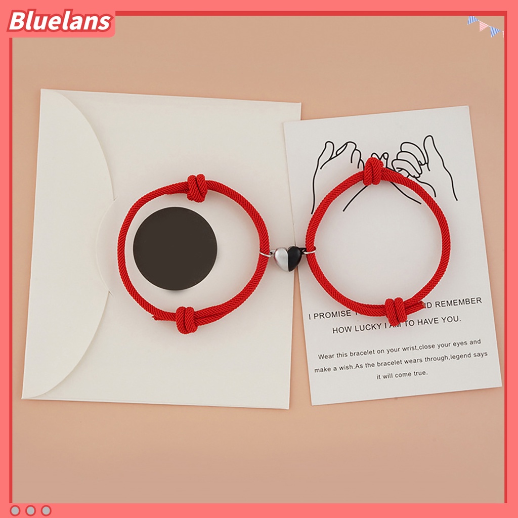 2pcs Gelang Rantai Magnetik Bahan Alloy Untuk Pasangan