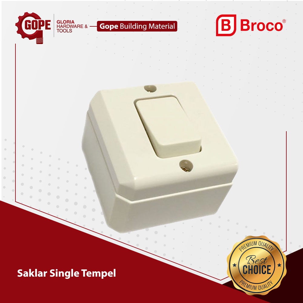 Saklar Engkel Broco On Off Lampu Single (Tempel)