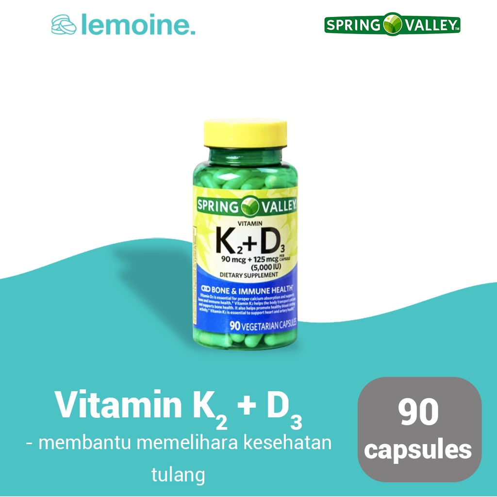 Spring Valley D3 5000 K2 90 mcg 90 Kapsul