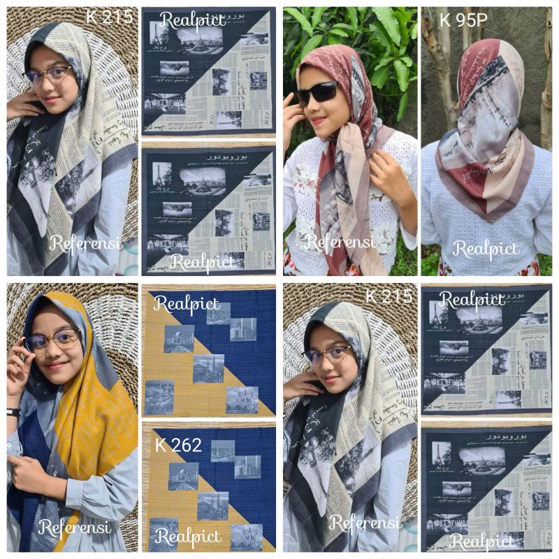 (Khalisahhijab)COD Harga Grosir Kerudung Segiempat Denai Voal Motif Premium Terbaru