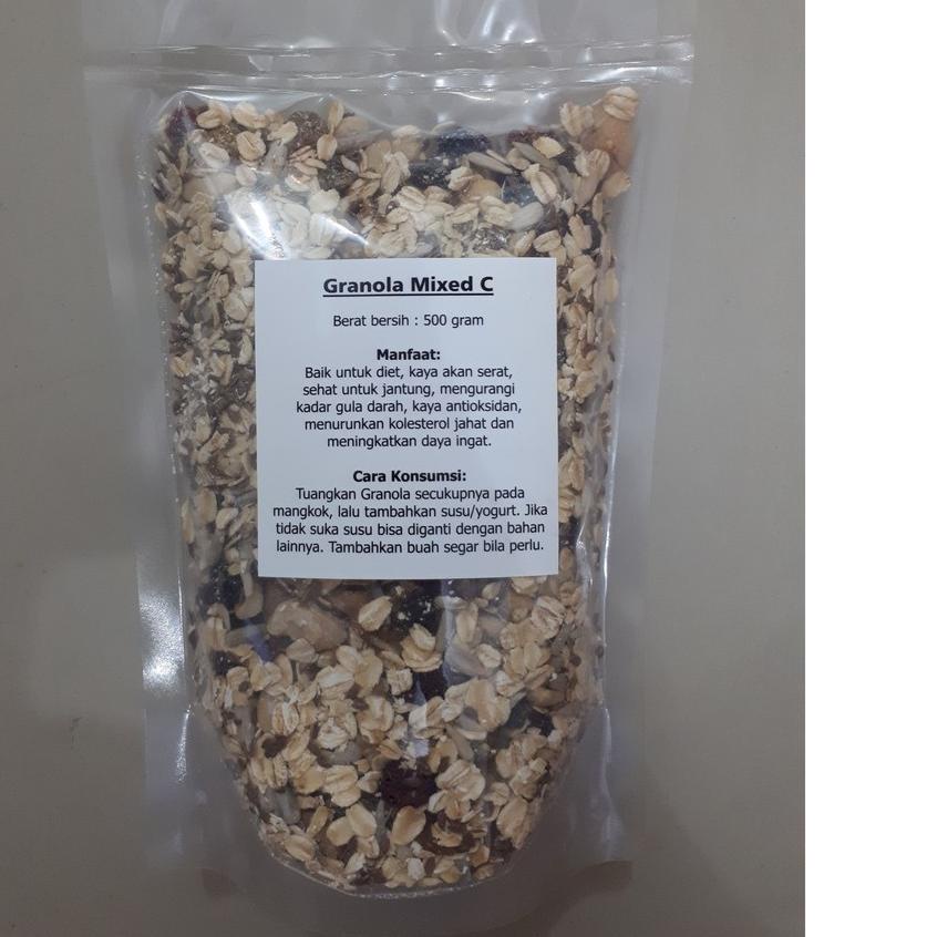 

COD✔️Healthy Granola Mixed C 500 gram ( Walnut , Mete , Cranberry , Oat )|KD9