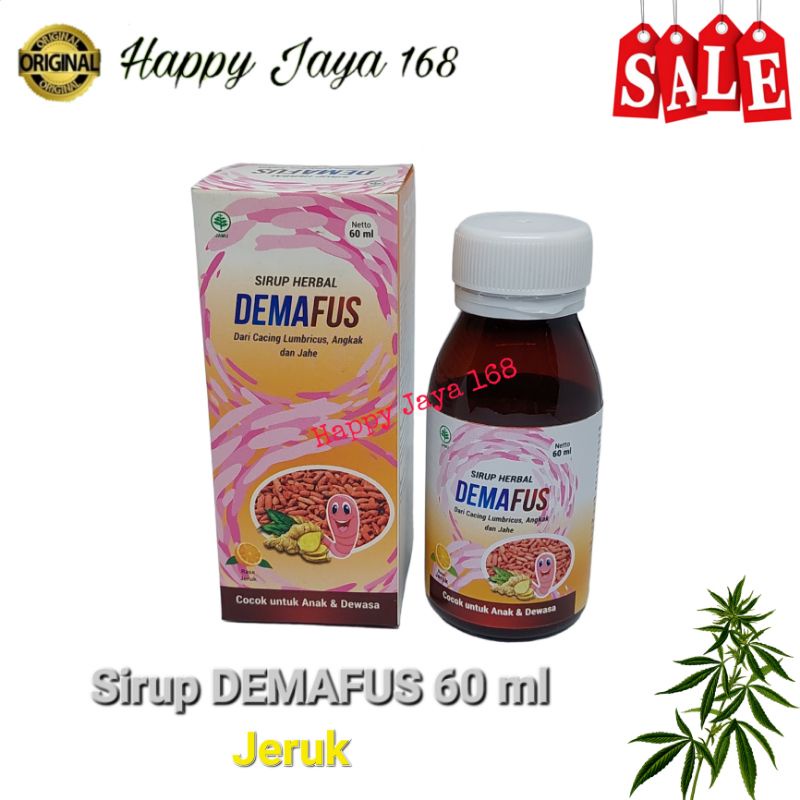 Sirup DEMAFUS Herbal Ekstrak Cacing Lumbricus Angkak Jahe 60 ml Tifus Demam Berdarah