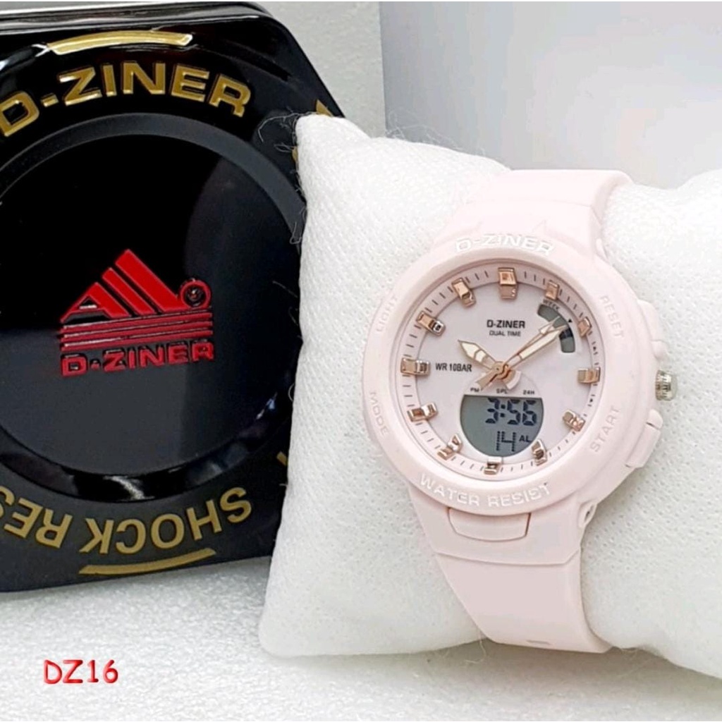 JAM TANGAN WANITA D-ZINER 8260 ORIGINAL ANTI AIR JAM TANGAN DZINER BABY-G BSA B100 DIGITAL ANALOG DUAL TIME RUBBER SPORTY ANTI AIR