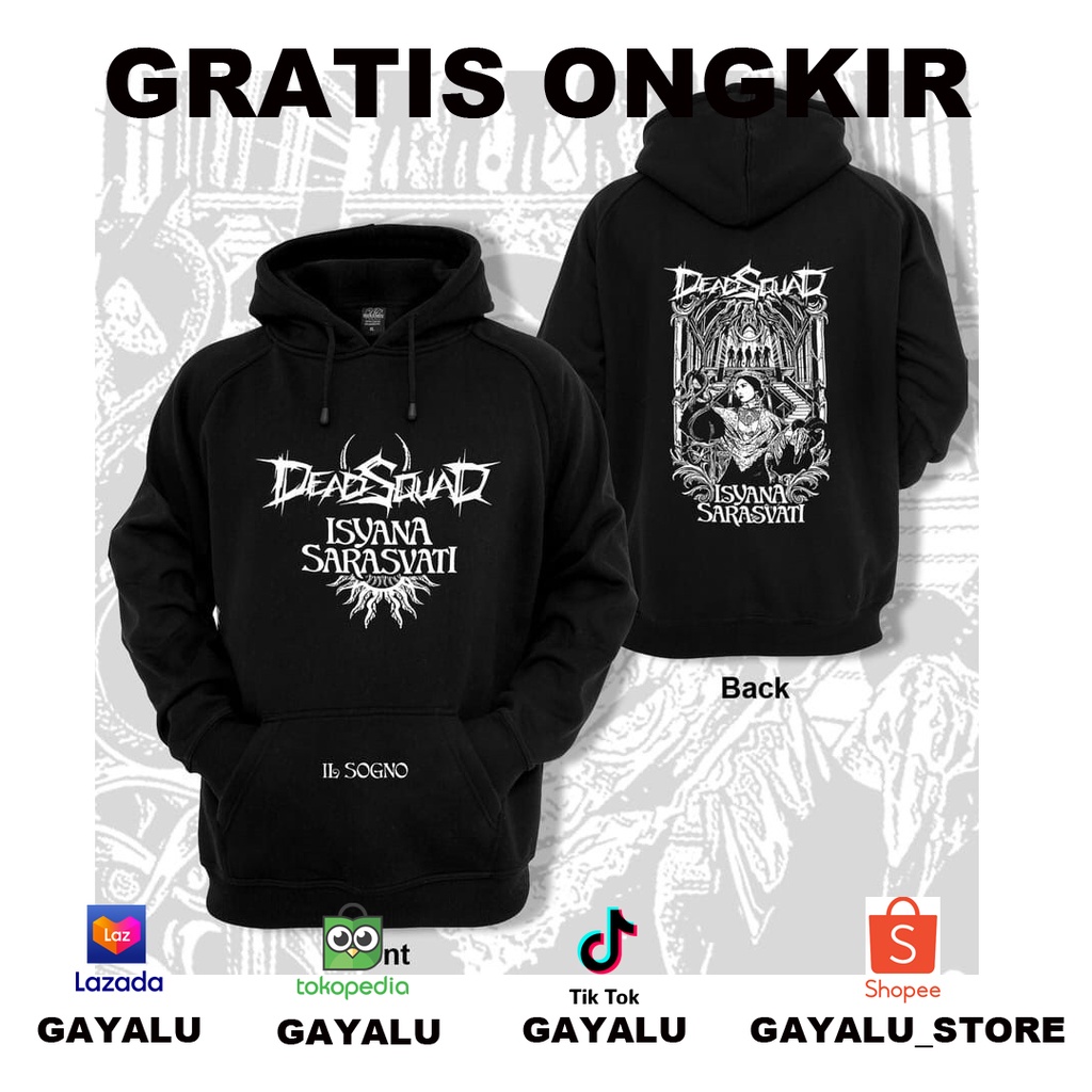 Deadsquad Isyana Sarasvati Hoodie Band Musik Metal Jaket Sweater Normal dan Jumbo Size Band Hudi Ove