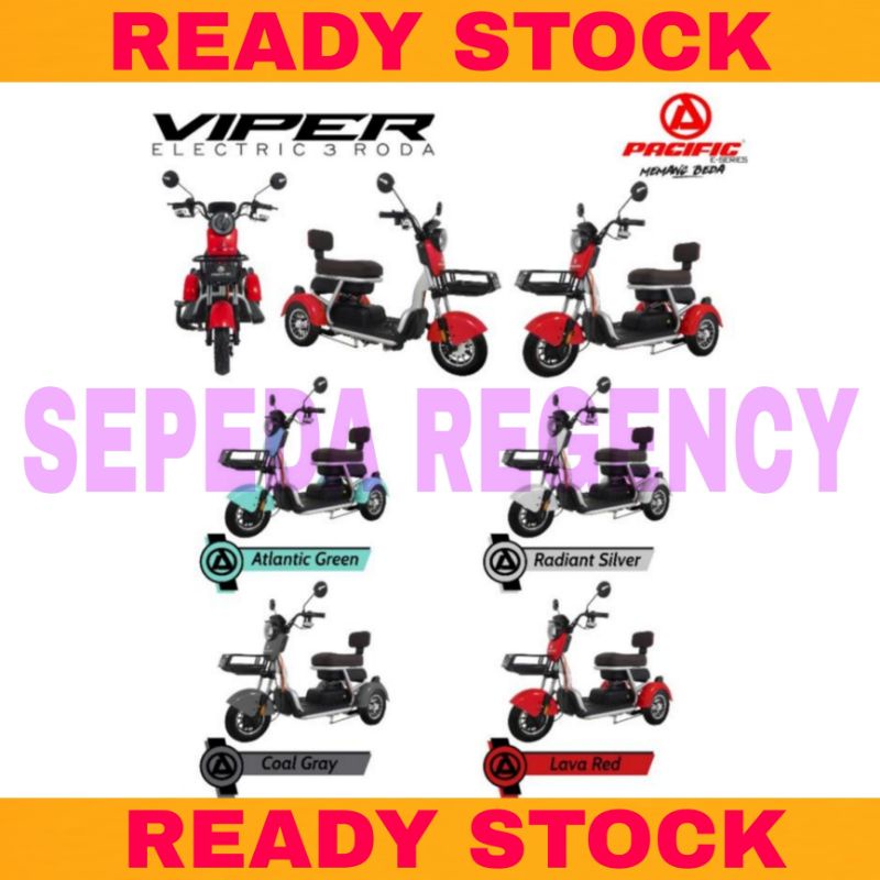 Sepeda Motor Listrik 3 Roda PACIFIC VIPER Electric E Bike 500 Watt