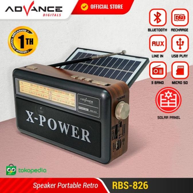 Speaker Bluetooth Radio Advance RBS-826 Garansi resmi advance 1 Tahun