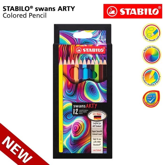 

TBMO STABILO ARTY COLOR PENCIL 12C / PENSIL WARNA