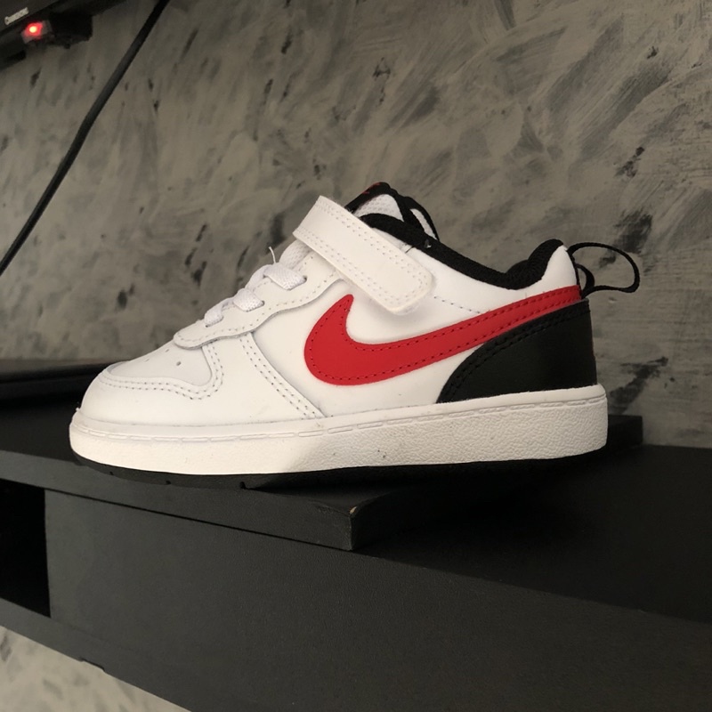 (ORIGINAL) NIKE COURT BOROUGH WHITE BLACK RED SEPATU ANAK BRANDED ORIGINAL MURAH NIKE KIDS ORIGINAL 