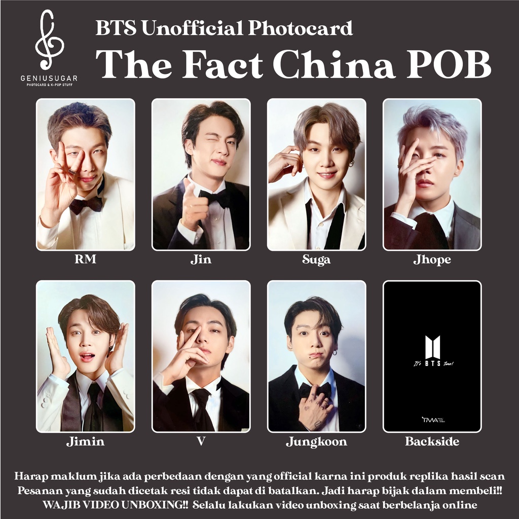 [REPLIKA BTS] PHOTOCARD THE FACT CHINA UNOFFICIAL