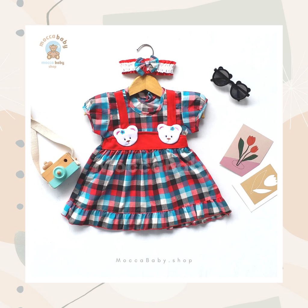 MBSS - (EXCLUSIVE ON MOCCABABY ) Dress Bayi Motif Animal Lucu Baju Bayi Perempuan / QIU2 SQUARE BEAR