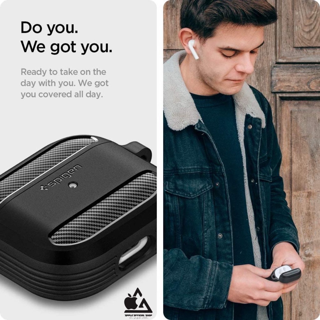 Case Airpods Spigen Rugged Armor Airpods Gen 1 2 3 PRO  Carbon Karbon Silikon Silicone Earpods Inpods Earphone Softcase Pouch Motif Keren Karakter Cartoon