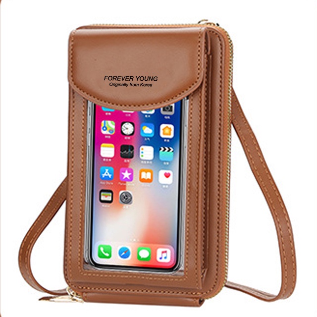 Dompet Hp dan Uang  Gratis Tali Selempang Bisa Di Atur Touchscreen Bisa Charging dan Headshet Tanpa Perlu Ribet Model Import Korea