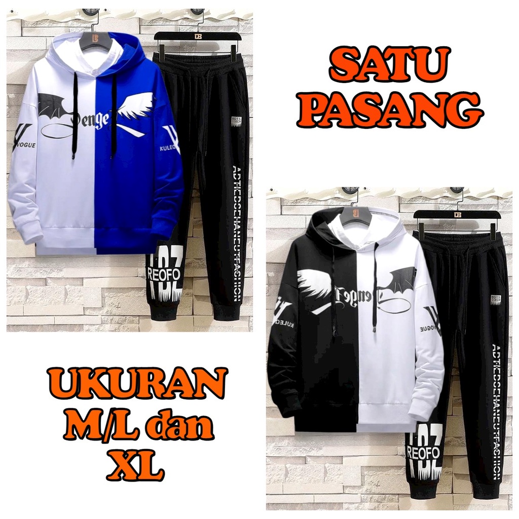 MUKZHOP - STELAN VAQUE / satu pasang / setelan hoodie / jogger panjang / terbaru / fashion kece / unisex