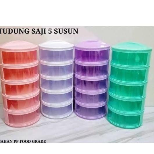 N1D8 4/5 SUSUN WARNA || Tudung Saji 5 Tingkat Food Sge 5 Layer / 4 Layer / Rak Penyimpanan Makanan 4