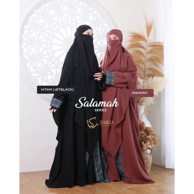 salamah series gamis set syari free cadar by zakia muslimah wear