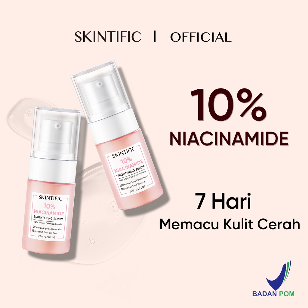 SKINTIFIC - 2 PCS 10% Niacinamide Brightening Serum 20Ml Serum Mencerahkan 【BPOM】