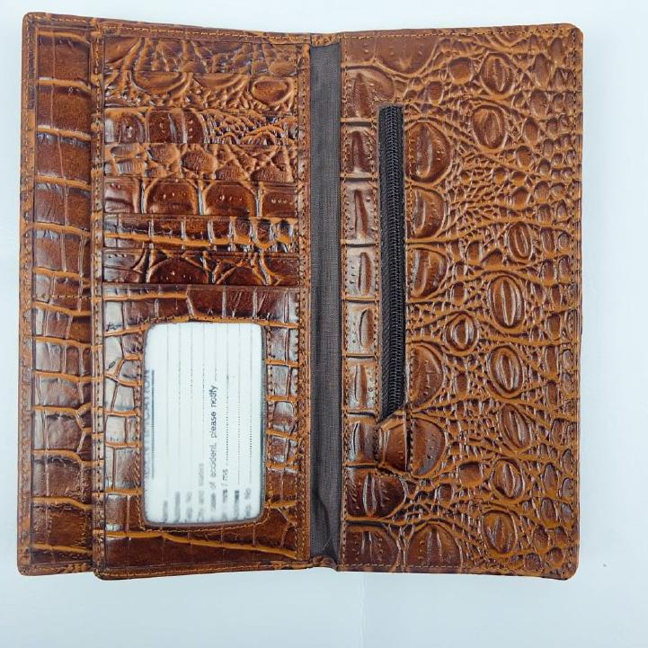 Quality Control✅Dompet Kulit Pria Wanita Asli Motif Buaya  Dompet Kulit Panjang Dompet Kulit Pria As