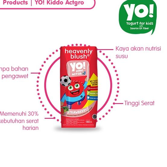 

✮ Heavenly Blush YO Kiddo Actigro - Raspberry, Classic, Mango, Strawberry, Lychee [180ml] - Yogurt for Kids - Yogurt Anak - Yogurt Drink ⇦