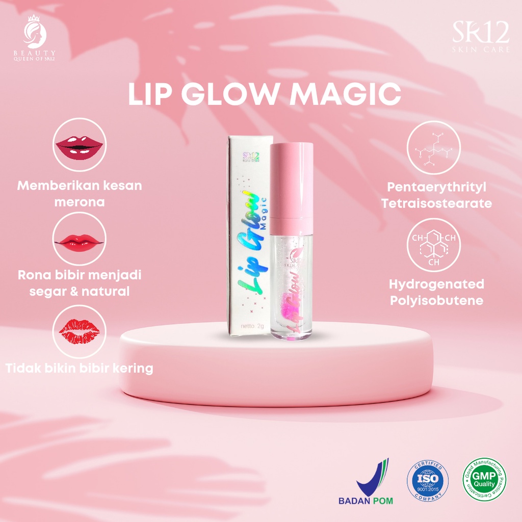 Lip Glow Magic SR12 Lipglow Serum Lip Glossy Bening Perona Bibir Serum Bibir Lip Serum Pengkilap Bibir Vitamin Lip Bibir Pink Pelembab Bibir Kering