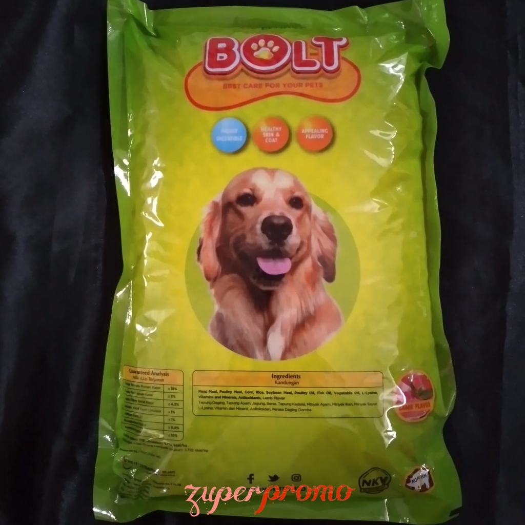 Bolt Dog Lamb 1kg / Bolt Dog Rasa Lamb / Bolt Dog Bentuk Tulang