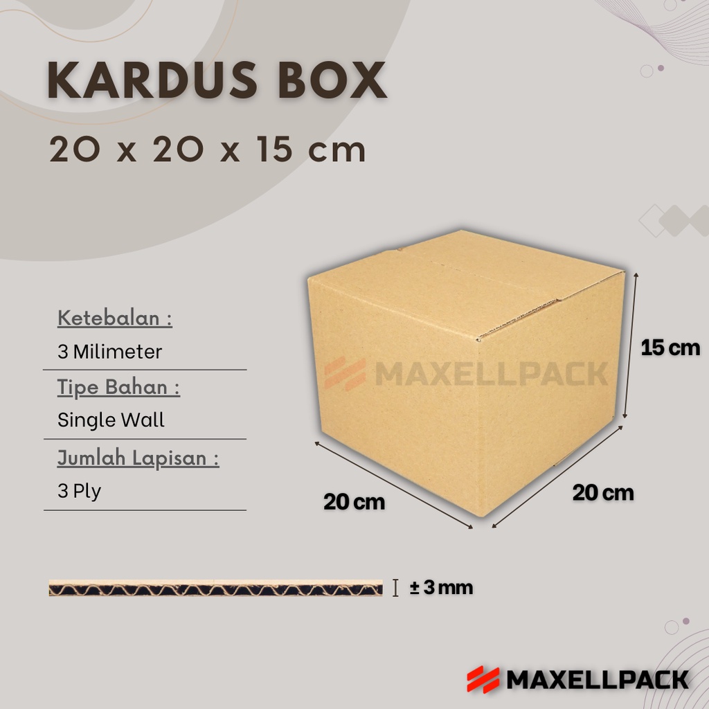 

Kardus Karton Box 20x20x15 CM Kotak Dus Packing Packaging Polos