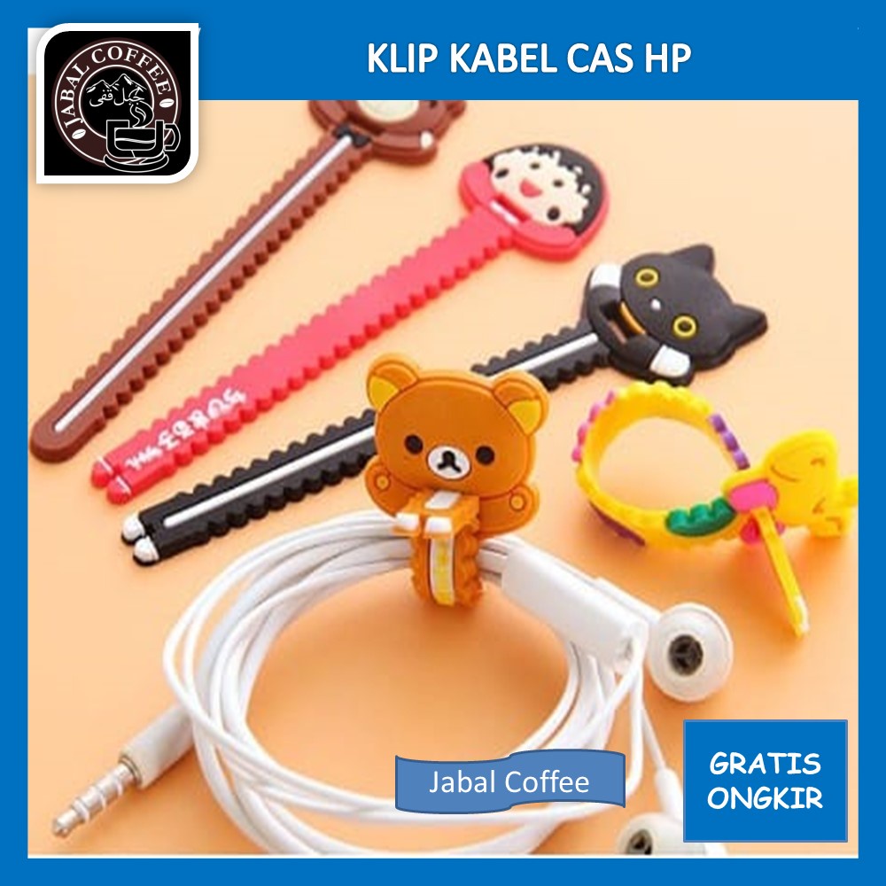 Pengikat Kabel / Klip Kabel Cas HP Earphone / Cord Holder 3D