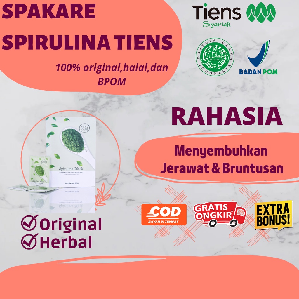 MASKER WAJAH SPAKARE SPIRULINA MASK ECERAN MASKER JERAWAT BEKAS JERAWAT BRUNTUSAN FLEK HITAM KOMEDO 