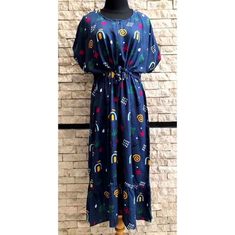 SALE PATTERN RUFFLE DRESS WOMAN - DASTER KEKINIAN BUSUI - HOME WEAR - TERUSAN WANITA - TUNIK CEWEK