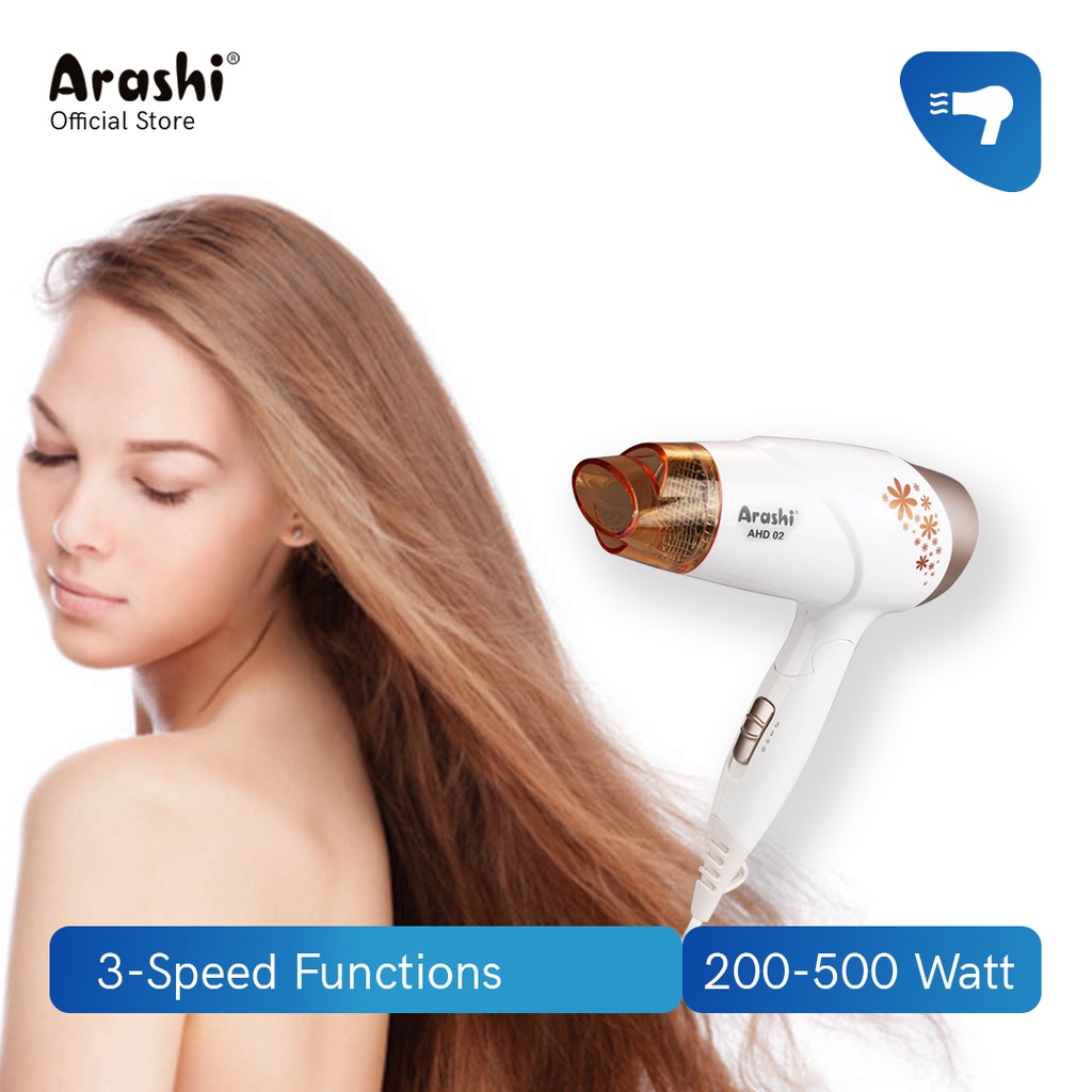 Arashi AHD02 Hair Dryer Pengering Rambut Low Watt