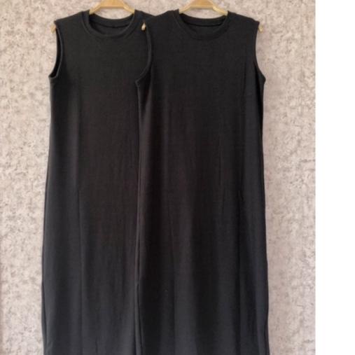 ZAR.18Oc22ᵁ ▪ INNER SPAN PANJANG / INNER MAXI DRESS / INNER DRESS HITAM