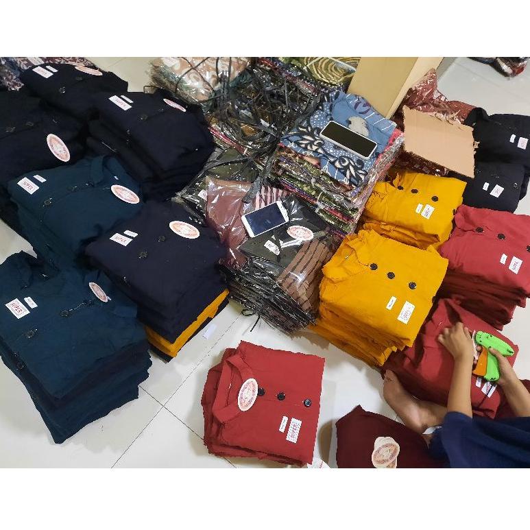 Gamis twill ori resleting polos twill ori  busui susun canda [PRA.18Oc22e]