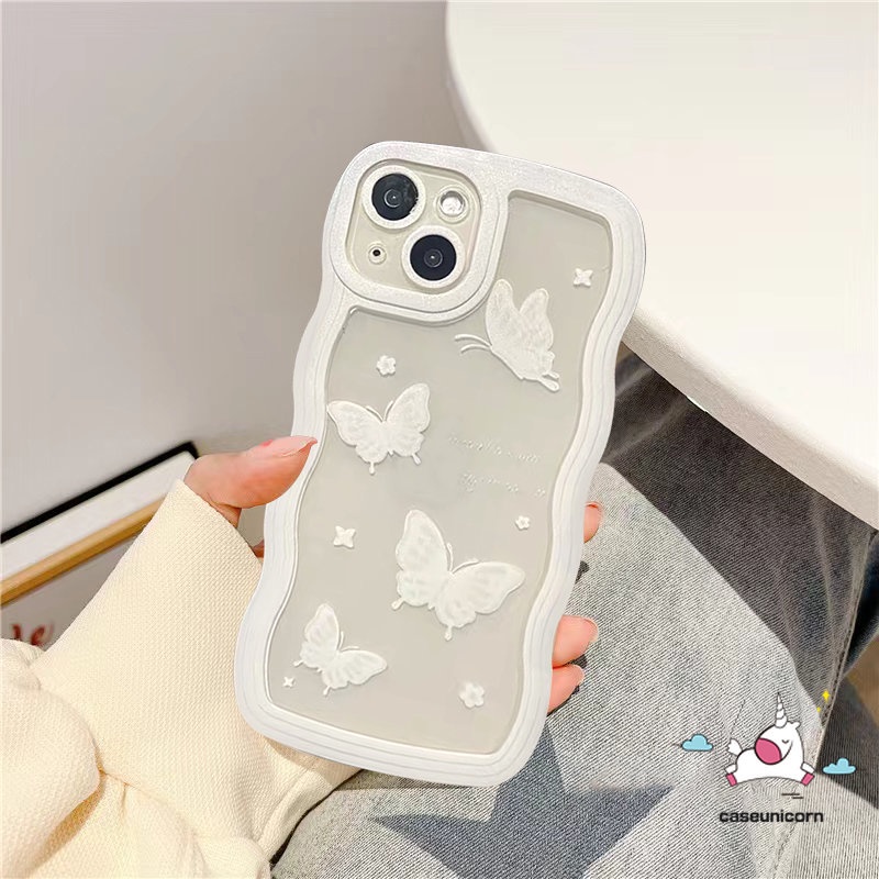 Soft Case TPU Motif Kupu-Kupu Untuk iPhone 11 14 12 13 Pro MAX XR 6 6s 7 8 14 Plus X XS MAX SE 2020